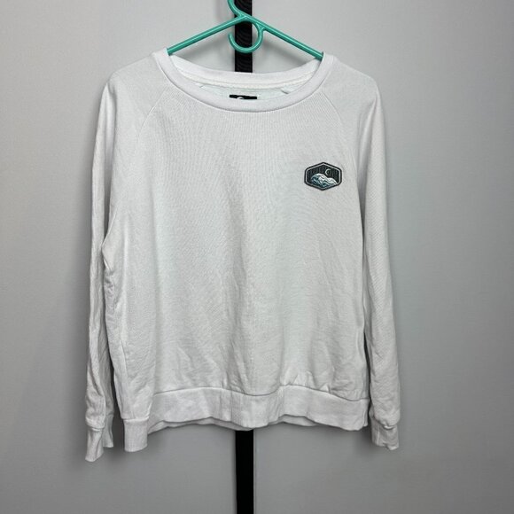 EUC - Zyia Active White Crew Neck Sweatshirt with logo - Size L - Picture 1 of 6